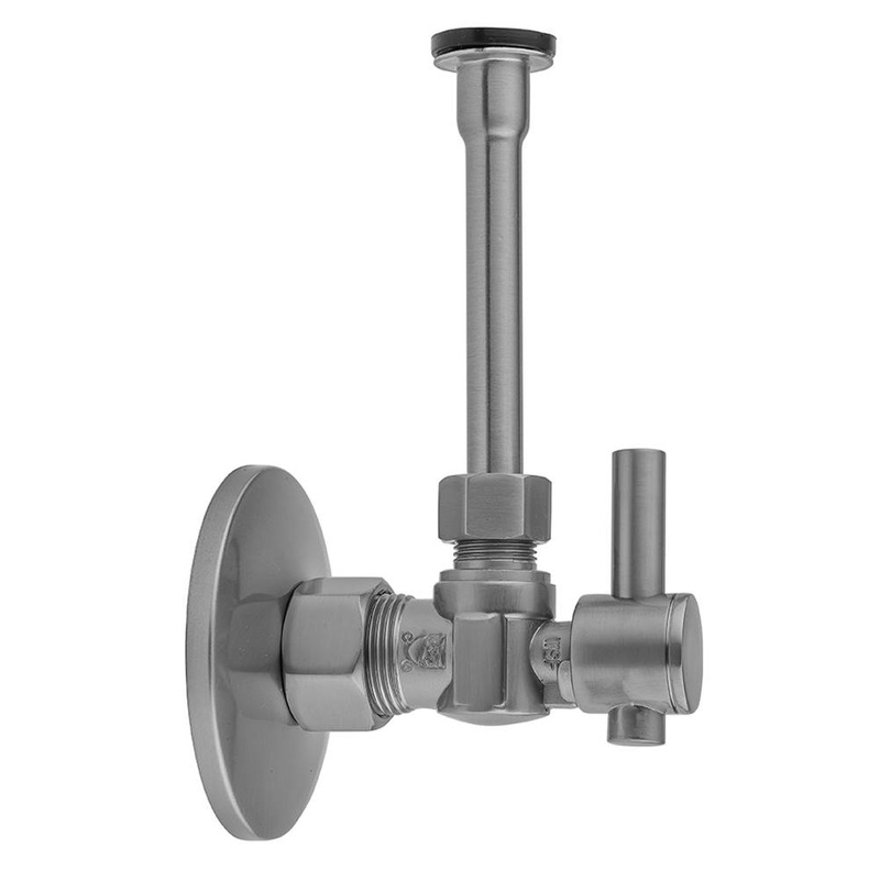 Jaclo Quarter Turn Angle Pattern 5/8 O.d. Compression (fits 1/2 Copper) X 3/8 O.d. Toilet Supply Kit Contempo Lever Handle, 20 Supply Tube, Escutcheon - Studio41